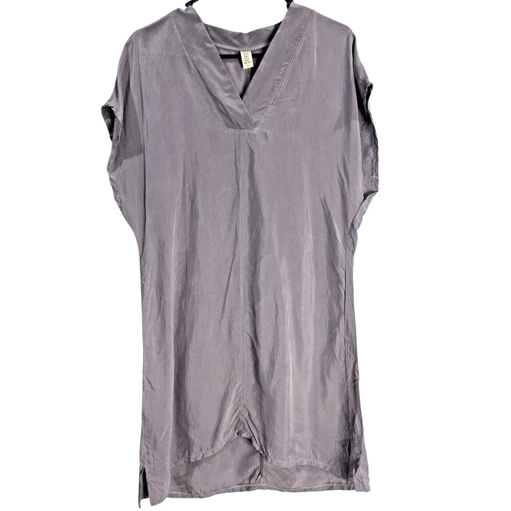 Make It Good Midi Dress Sz S Purple Silk Lagenlook Capsule Minimal Summer Beach